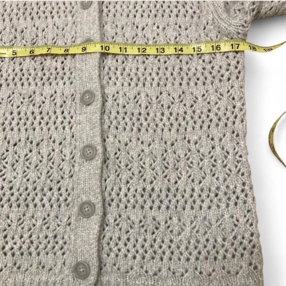 Joie Chunky Knit Cardigan Sweater Women’s Medium Soft Cozy Preppy Classic Gray - Picture 6 of 7